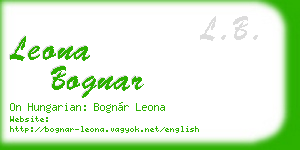leona bognar business card